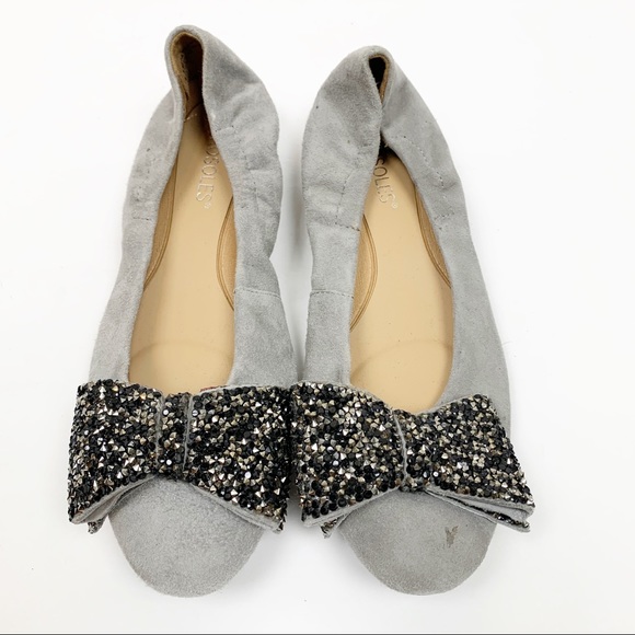 Aerosoles | Hang Out Suede Crystal Bow Ballet Flat - Picture 3 of 9